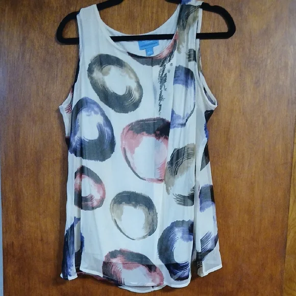 Simply Vera Vera Wang Multicolor Abstract Tank Top - Picture 1 of 6